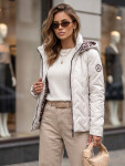 Dámska prechodová bunda s kapucňou, svetlošedá, FashionStreet TY5776 XXL