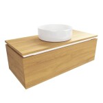 Kúpeľňová skrinka s krycou doskou SAT Feel 100x30x46 cm medový dub mat SATFEEL100DMD SATFEEL100DMD
