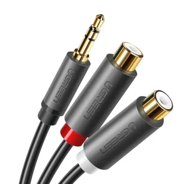 Ugreen AV109 Kábel 3.5mm Jack (M) - 2x RCA (Cinch - F) 0.25m čierna (10547)