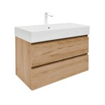 Kúpeľňová skrinka 2 zásuvková s umývadlom SAT B-Way 99x50x45 cm dub mat BWAY2100OAKU2BBI BWAY2100OAKU2BBI