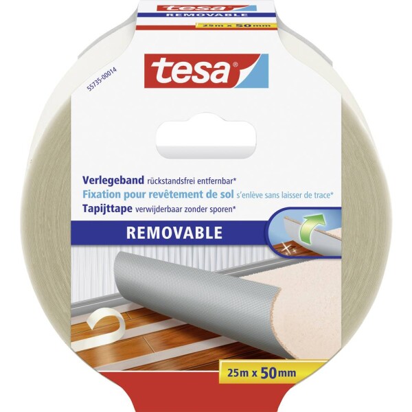 Tesa REMOVABLE 55735-00014-11 Gaffer tape priehľadná (d x š) 25 m x 50 mm 1 ks; 55735-00014-11