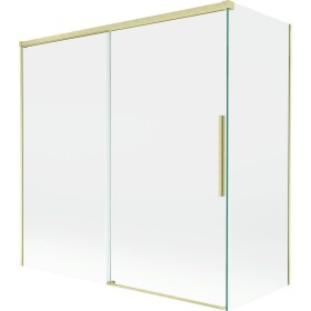 MEXEN/S - Rox vaňová zástena 2-krídlová posuvná 160 + 75 x 150, transparent, zlatá kartáčovaná 8C9-160-075-55-00