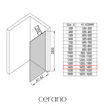 CERANO - Sprchová zástena Walk-in Onyx YL/P - 8 mm - čierna matná, industriálne sklo - 140x200 CER-8050BD1390