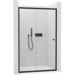 CERANO - Sprchové posuvné dvere Varone POINT Ľ/P - 6 mm - čierna matná, transparentné sklo - 90x195 CER-DY505B-90-195