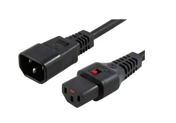 MicroConnect Predlžovací kábel s IEC zámkom C13 - C14 1m čierna (PC1024)