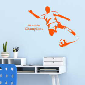 Veselá Stena Samolepka Futbalista Farba: oranžová, Veľkosť: 40 x 30 cm