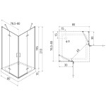 KERRA - Sprchovací kút Flow s vaničkou 80 (chróm) 5907548118455