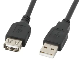 Lanberg CA-USBE-10CC-0007-BK čierna / Kábel USB / USB-A na USB-A / USB 2.0 / 0,7 m (CA-USBE-10CC-0007-BK)