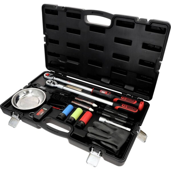 Servisná sada na výmenu kolesa MASTER s račňovým momentovým kľúčom 1/2" INFINITOOL, 20 – 200 Nm, 18-dielna KS Tools 516.2450; 516.2450