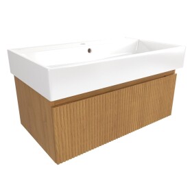 Kúpeľňová skrinka s umývadlom SAT Evolution 78x30x44, 5 cm dub medový mat SATEVO80DMU2 SATEVO80DMU2