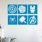 Veselá Stena Samolepka Znaky Avengers sada Farba: žlutá, Veľkosť: 40 x 58 cm