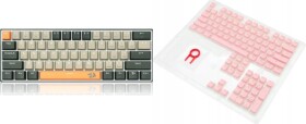 Redragon Redragon K606 Lakshmi Red switch (K606-OG&GY&BK) + A130 PBT Doubleshot Pink Keycaps (A130 Pink)