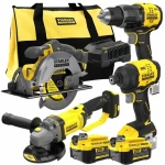 Stanley SFMCK459M2S žltá / Sada aku náradia / SFMCG400, SFMCS500, SFMCF800 / 4x18V / 2x 4Ah (SFMCK459M2S-QW)