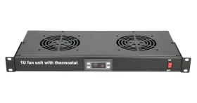 Extralink Ventilačná jednotka čierna / Ventilačná jednotka / 19" / 1U / 2 ventilátory / s termostatom (EX.19089)