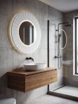SAPHO - LUMIRO STRIP guľaté zrkadlo s LED osvetlením v ráme, priemer 75cm, biela mat LR750-3131S