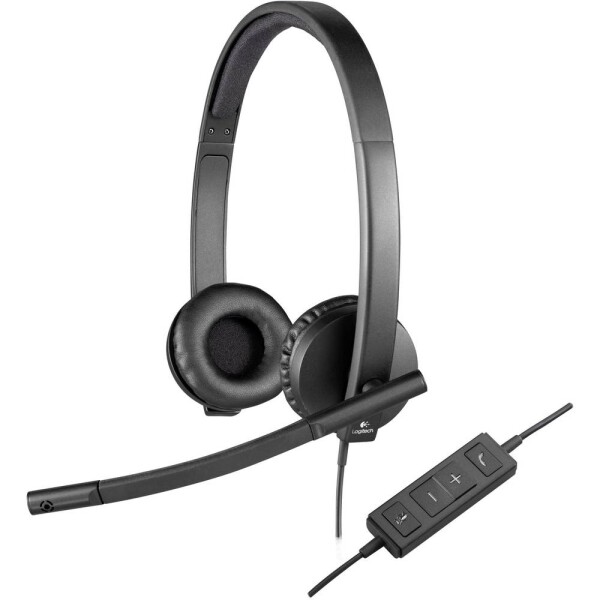 Logitech Headset H570e Stereo / Slúchadlá s mikrofónom / USB / čierna (981-000575)