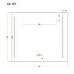 Mereo Zrkadlo 80x70 cm s LED osvetlením a odhmlievaním CN153