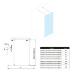 POLYSAN - ESCA GUN METAL jednodielna sprchová zástena do priestoru, Flute, 1200 ES1312-12
