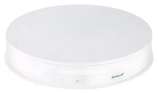 Puluz PU3049W biela / Otočný stolík / priemer 30 cm / USB / nosnosť 10 kg (PU3049W)