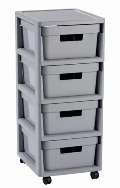 Curver INFINITY Regál so zásuvkami 4x11l svetlo-sivá (231557)