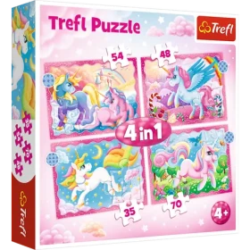 Trefl - Puzzle - Jednorožce a kúzla 4v1