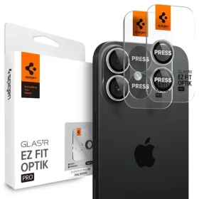 Spigen Glass TR EZ Fit Optik Pro 2 Pack ochranné sklo na šošovku fotoaparátu pre Apple iPhone 17 strieborná (AGL10126)