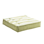 MADAM STOLTZ Bavlněný sedák Green / White / Light blue / Grey 60 × 60 cm