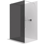 CERANO - Sprchová zástena Walk-in Onyx Duo Ľ/P - 8 mm - okrúhla vzpera - chróm, grafitové sklo - 100x200 CER-8050BD2099