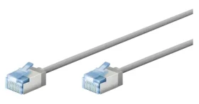 Goobay CAT6A U/UTP Slim sivý / Patch kábel / 0,15 m (74304)