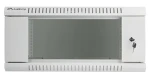 Lanberg WF01-6404-10S sivý / Nástenný rozvádzač 19" / 4U / 600×450 mm / presklené dvere / flat pack (WF01-6404-10S)