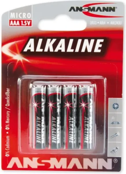 Ansmann Red / Alkalická batéria AAA / 1,5 V / 4 ks / blister (5015553)