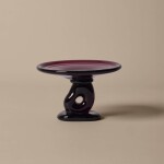 Ferm Living Sklenená misa na podstavci Damo Dark Grape Ø 24 cm