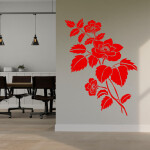 Veselá Stena Samolepka Kvetina Farba: červená, Veľkosť: 80 x 59 cm