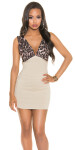 Sexy fineknitted-Party-minidress purplebeige Einheitsgroesse