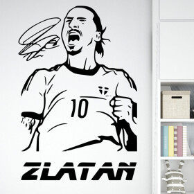 Veselá Stena Samolepka Futbalista Zlatan Ibrahimovič Farba: černá, Veľkosť: 100 x 68 cm