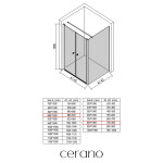 CERANO - Sprchovací kút Antelo L - Ľ/P - 6 mm - čierna matná, transparentné sklo - 88x80 - otočný CER-666523