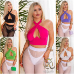 Sexy Koucla Musthave Neckholder Crop Top white Einheitsgroesse