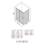 CERANO - Sprchovací kút Orlano Ľ/P - 5 mm - chróm, transparentné sklo - 120x90x195 - posuvný CER-DY50514100