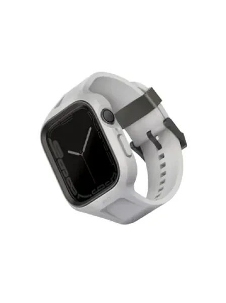 Uniq Monos 2v1 remienok a ochranné hybridné púzdro pre Apple Watch 45 amp; 44MM - CHALK GREY (sivá) (8886463680841)