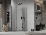 MEXEN/S - Lima Duo Lima Duo sprchovací kút 90 x 80, transparent, čierny 856-090-080-70-00-02