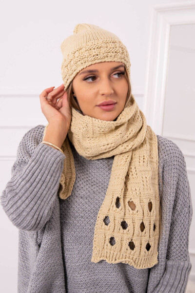 Dámská souprava se šálou Maja model 18751579 beige UNI - K-Fashion