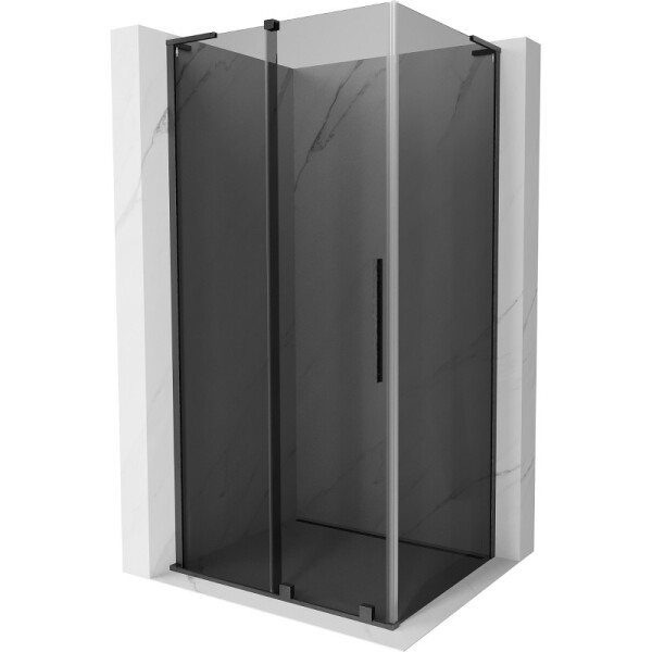 MEXEN/S - Velar L sprchovací kút, posuvné dvere 120 x 80, grafit, grafit kartáčovaná 871-120-080-43-66