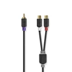 Nedis kábel k Subwooferu RCA (M) - 2x RCA (F) 0.20 m čierna (CABW24010AT02)