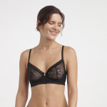 Dámska čipkovaná podprsenka s kosticami DIM ROMANCE UNDERWIRE FULL CUP BRA - DIM - čierna 85 D