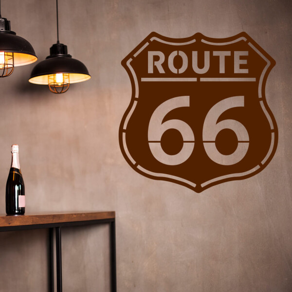 Veselá Stena Samolepka Route 66 Farba: hnědá, Veľkosť: 100 x 100 cm