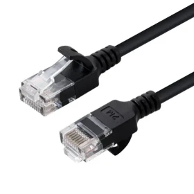 MicroConnect CAT6a U/UTP SLIM 0.5m čierna / LSZH (V-UTP6A005S-SLIM)