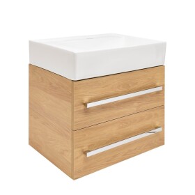 Kúpeľňová skrinka s umývadlom SAT Cube Way 60x53x46 cm dub Hickory mat CUBE46602DHSATCWL CUBE46602DHSATCWL
