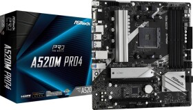 ASRock A520M Pro4 / AMD A520 / DDR4 / SATA III RAID / USB / GLAN / M.2 / sc.AM4 / mATX (90-MXBDU0-A0UAYZ)