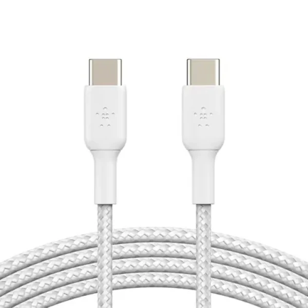 Belkin BOOST CHARGE kábel opletený USB-C na USB-C biela / 1m (CAB004bt1MWH)