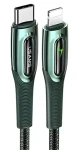USAMS SJ518 tmavo zelená / Dátový kábel / USB-C - Lightning / 20W PD / SMART Power-off / 1,2 m (SJ518USB02)